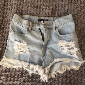 Distressed Denim Shorts
